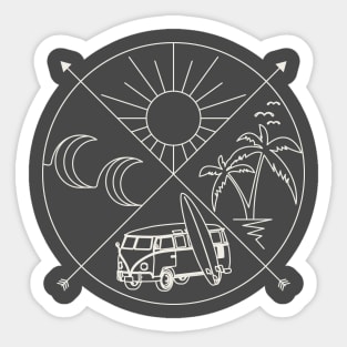 Summer adventures. Surf theme Sticker